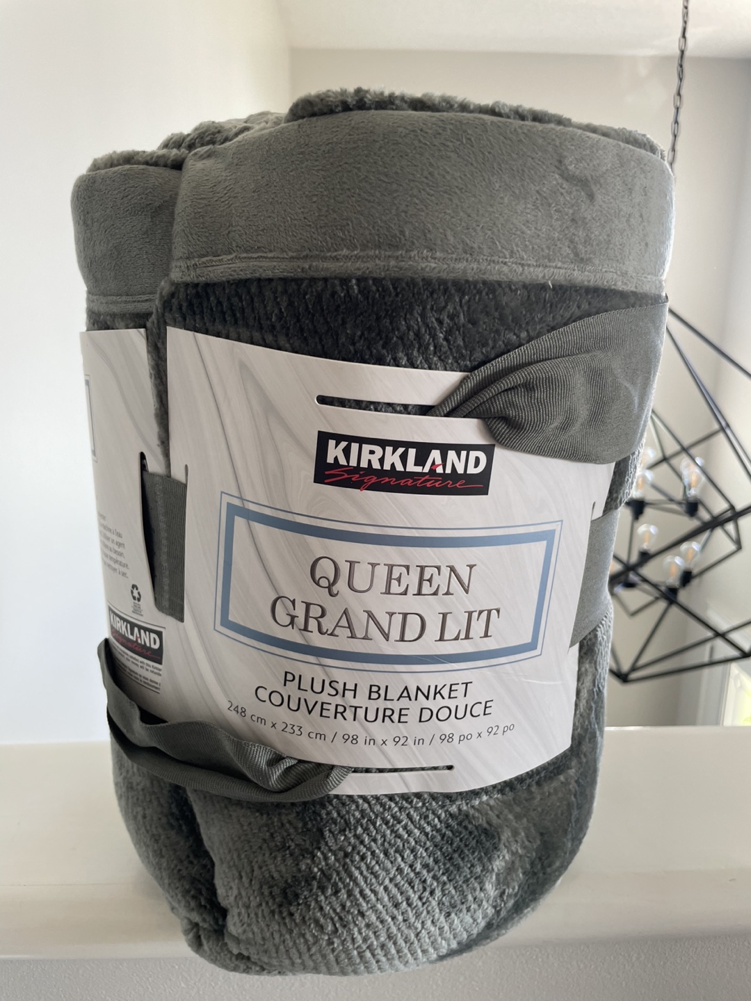 Kirkland Signature Queen Plush Blanket - Grey