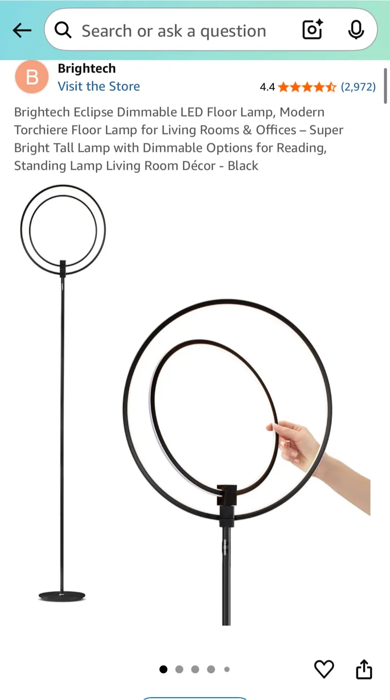 Brightech Eclipse Black LED Floor Lamp thumbnail