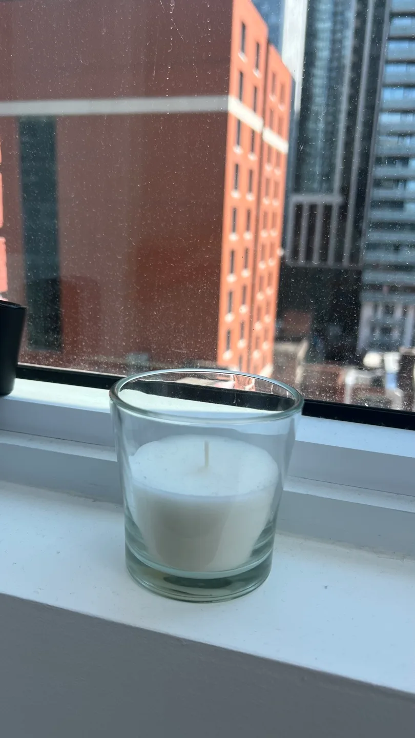 White Candle in Glass Holder thumbnail