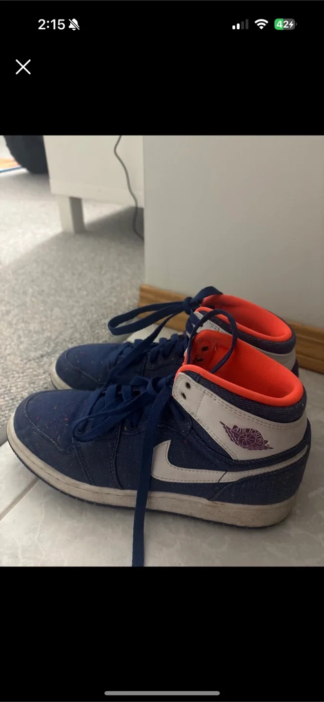 Nike Air Jordan 1 Mid Blue/Orange thumbnail