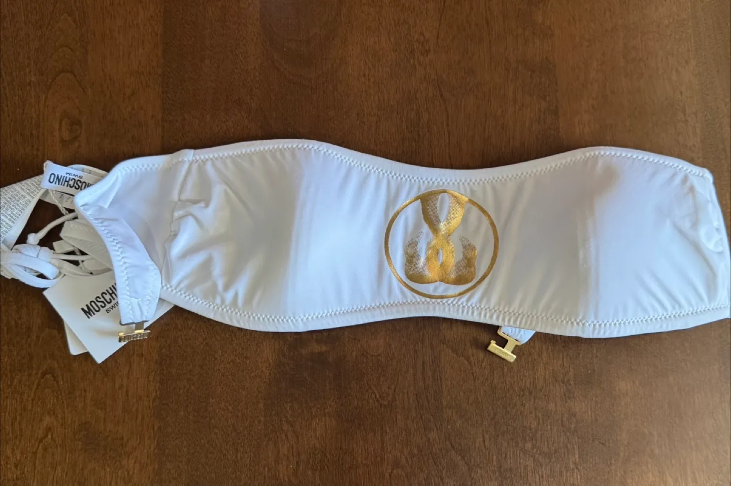 🇨🇦🍁Moschino Swim White Bikini Top - Size 2 thumbnail