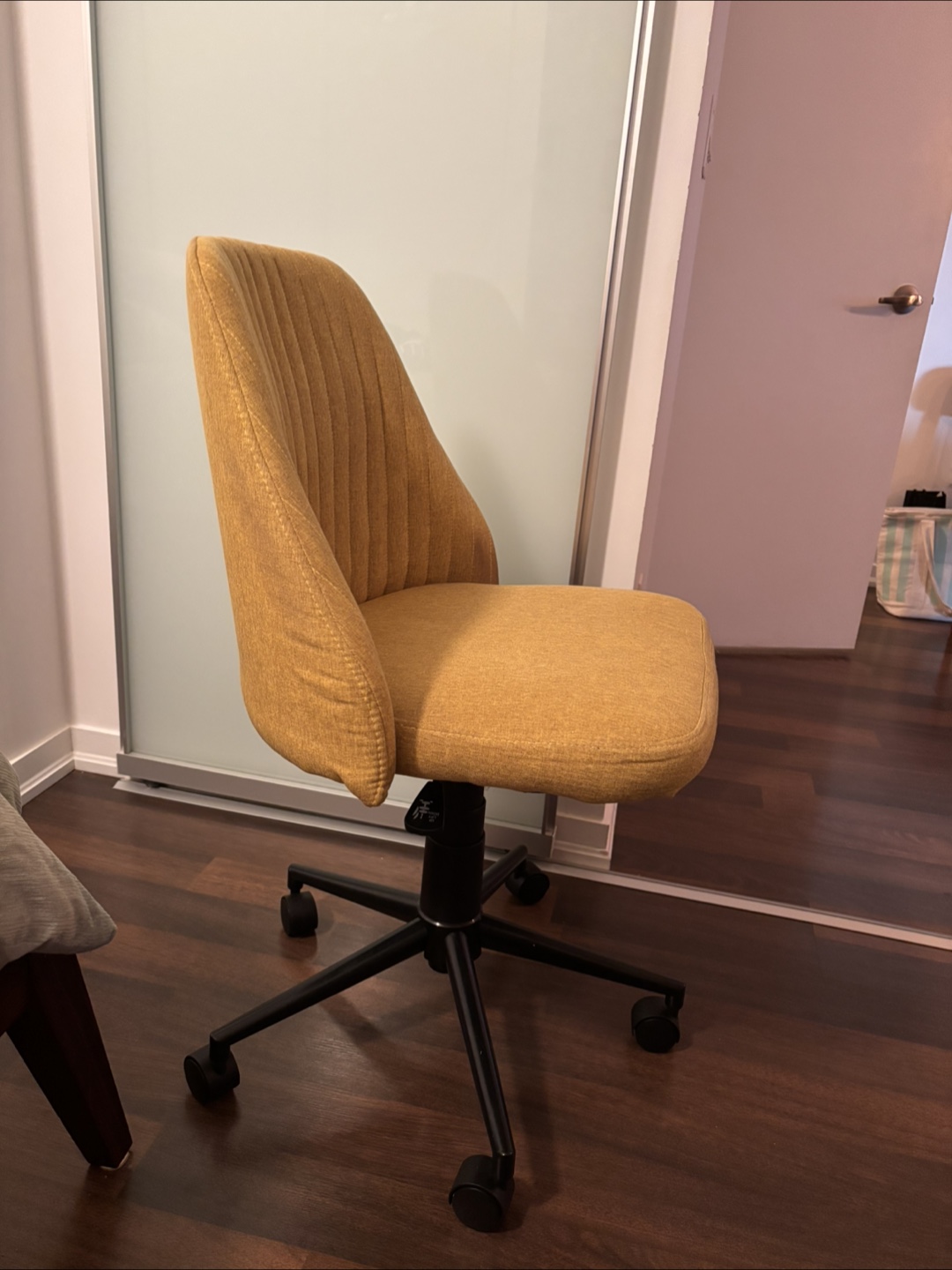 Office Chair - Mustard Yellow Fabric - photo 2