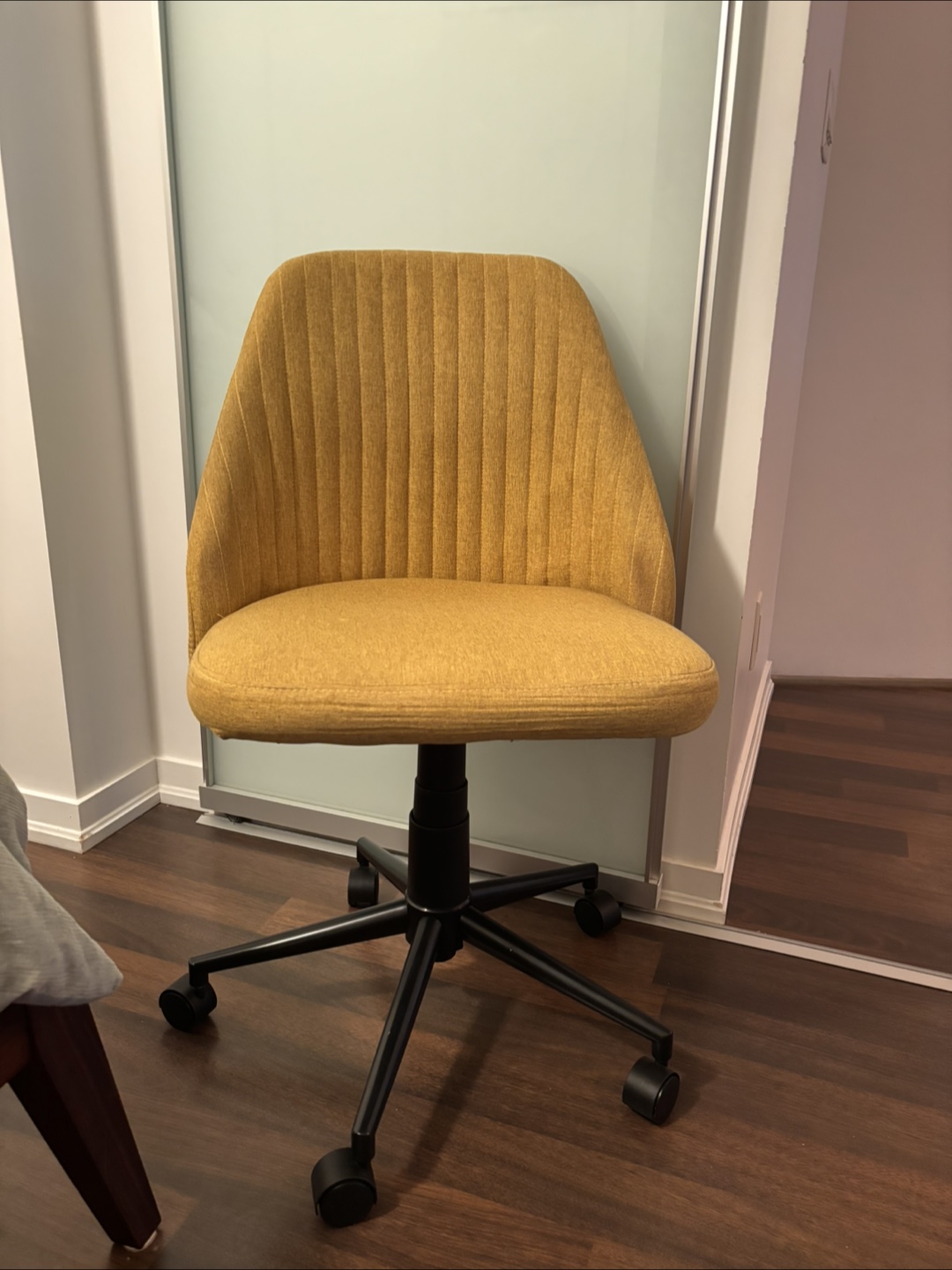Office Chair - Mustard Yellow Fabric