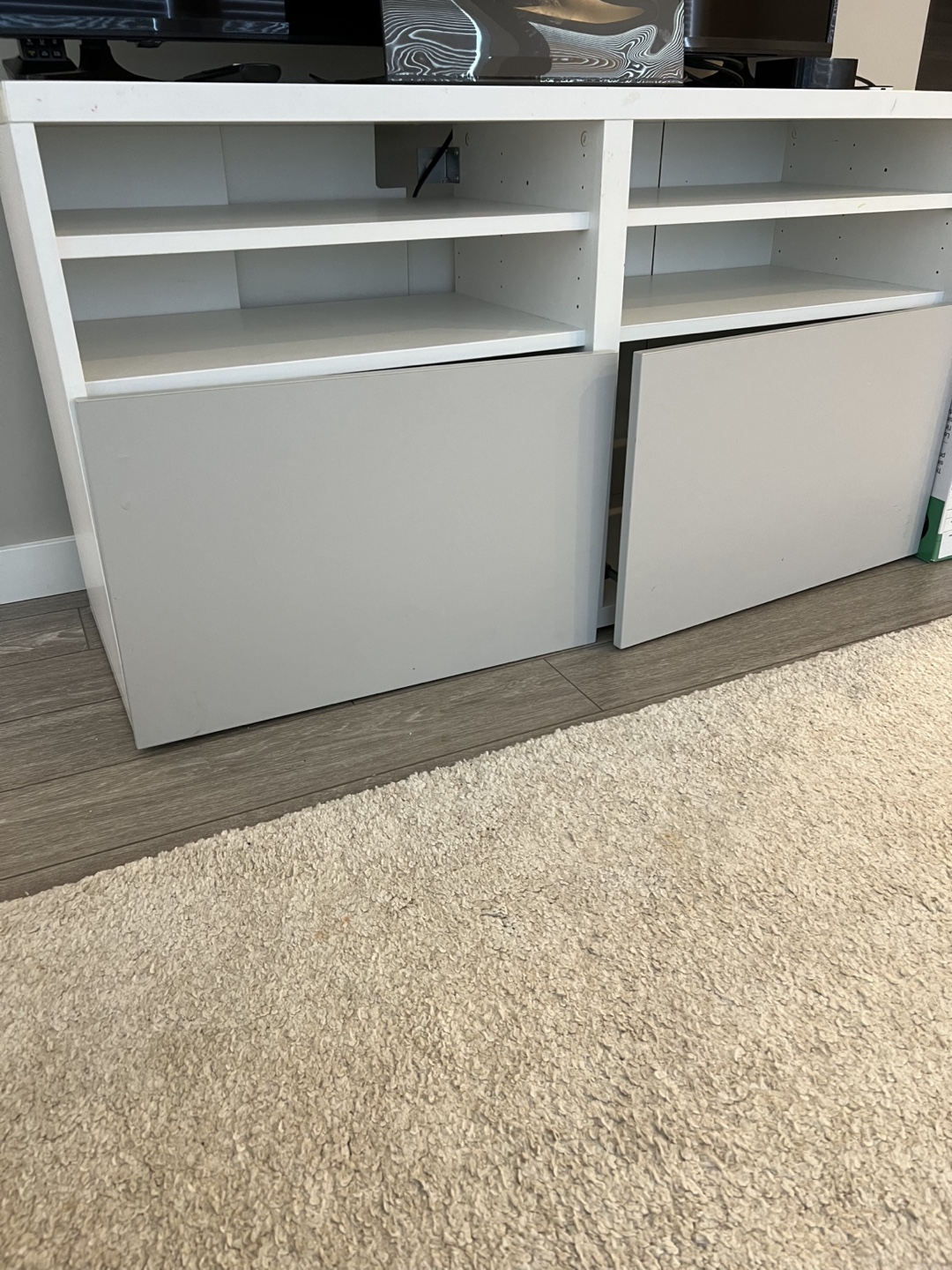 White & Grey TV Stand