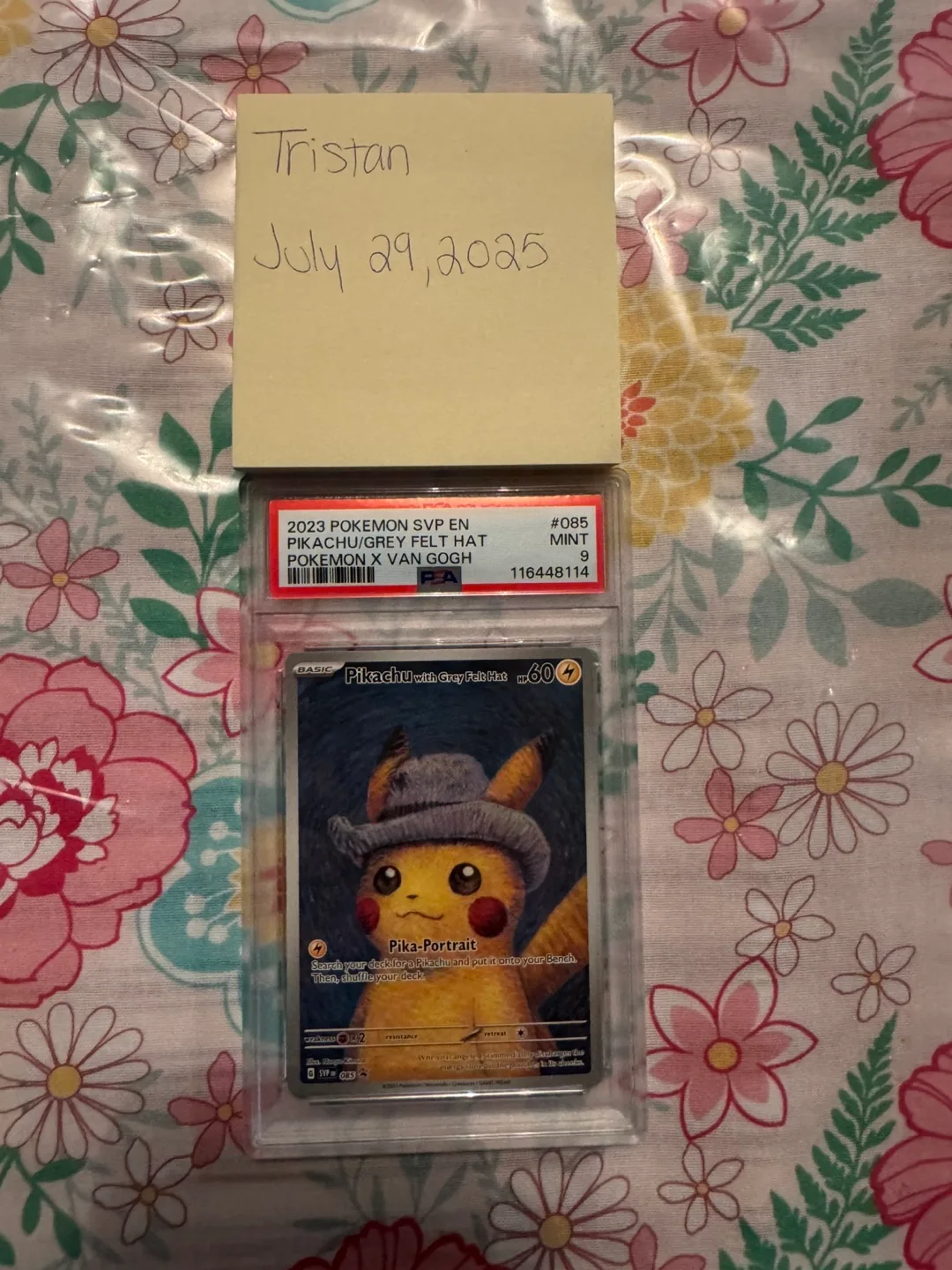 Pokemon x Van Gogh Pikachu Grey Felt Hat Card thumbnail