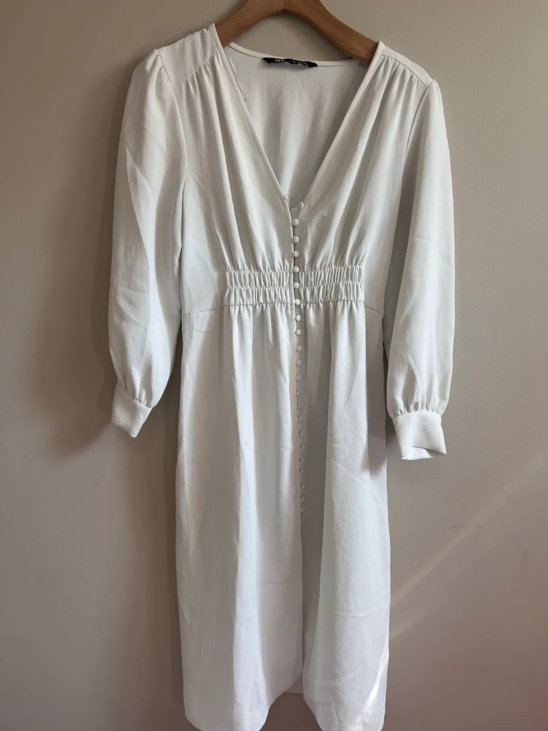 Zara White Dress, Size S thumbnail