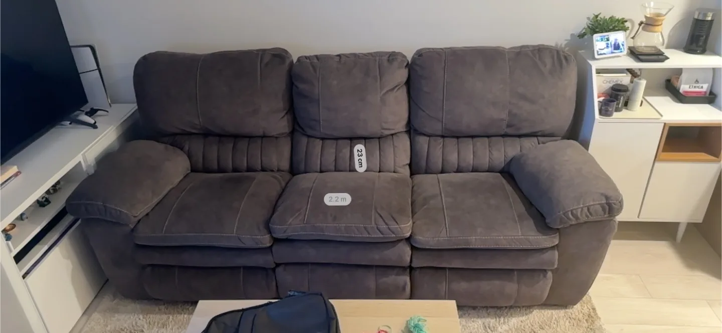 3-Seat Power Recliner Sofa with USB – Pickup Only thumbnail