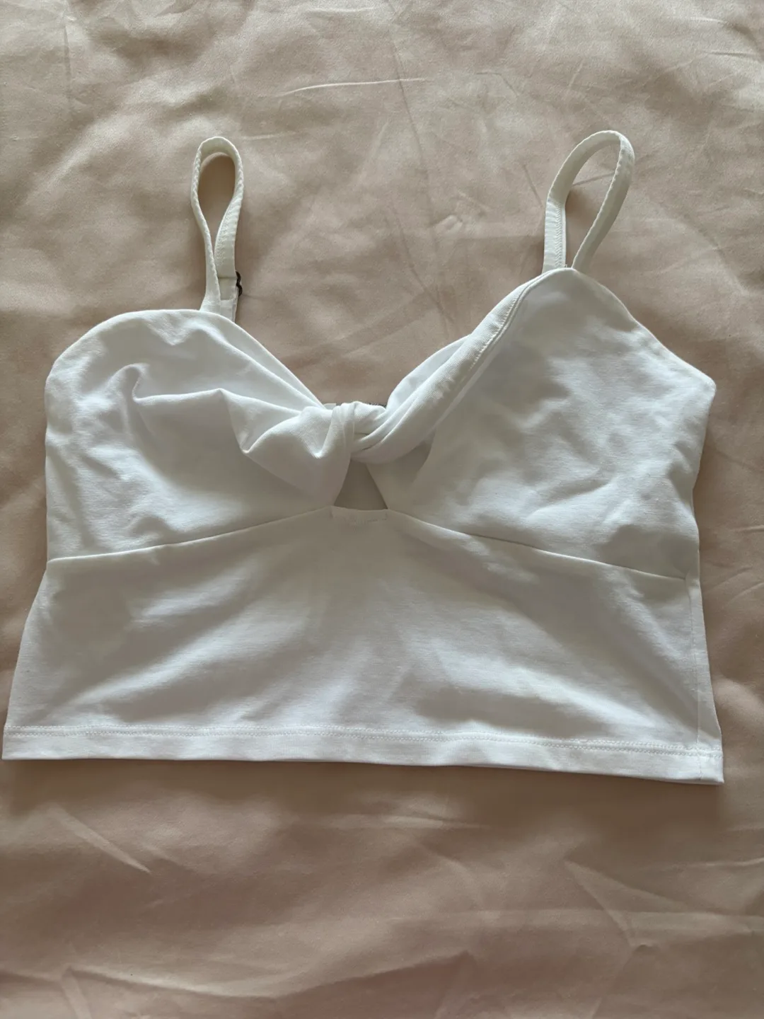 Hollister White Knotted Tank Top - Size S thumbnail