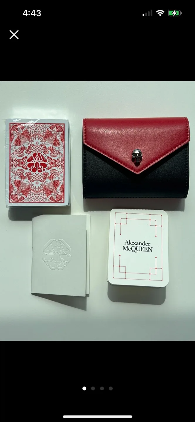 Alexander McQueen Tuckbox Card Holder - Red/Black thumbnail