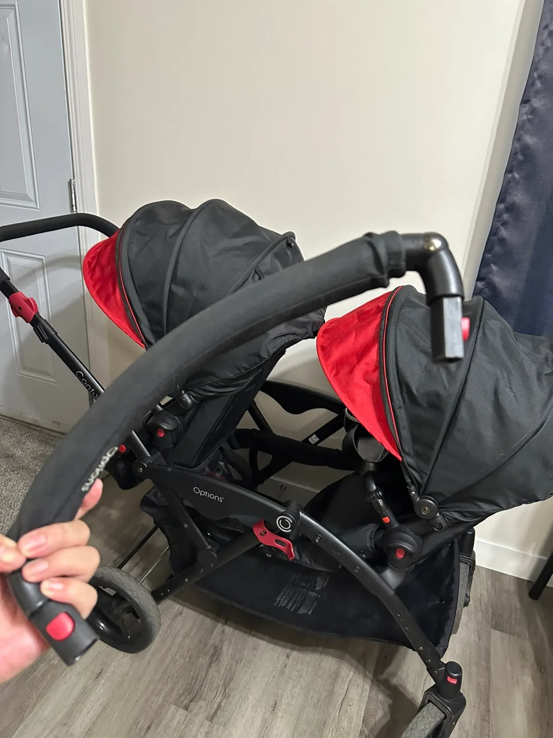 Contour Options Double Stroller - Black & Red image indicator(4)