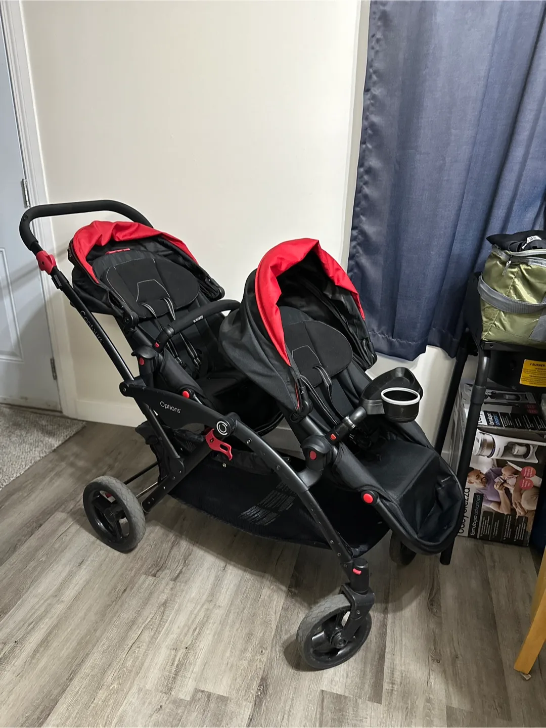 Contour Options Double Stroller - Black & Red image indicator(2)
