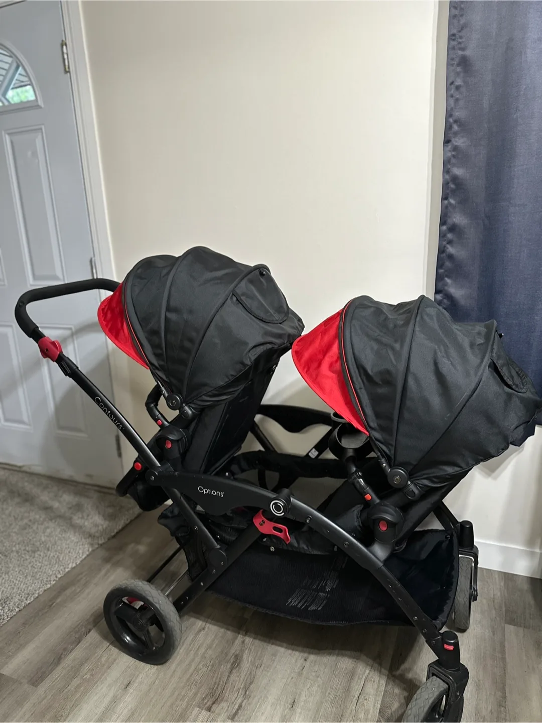 Contour Options Double Stroller - Black & Red image indicator(3)