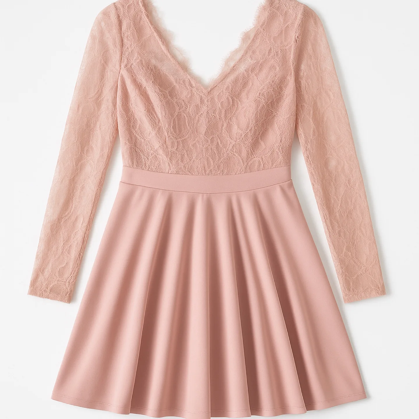 Pink Lace Long Sleeve Dress thumbnail