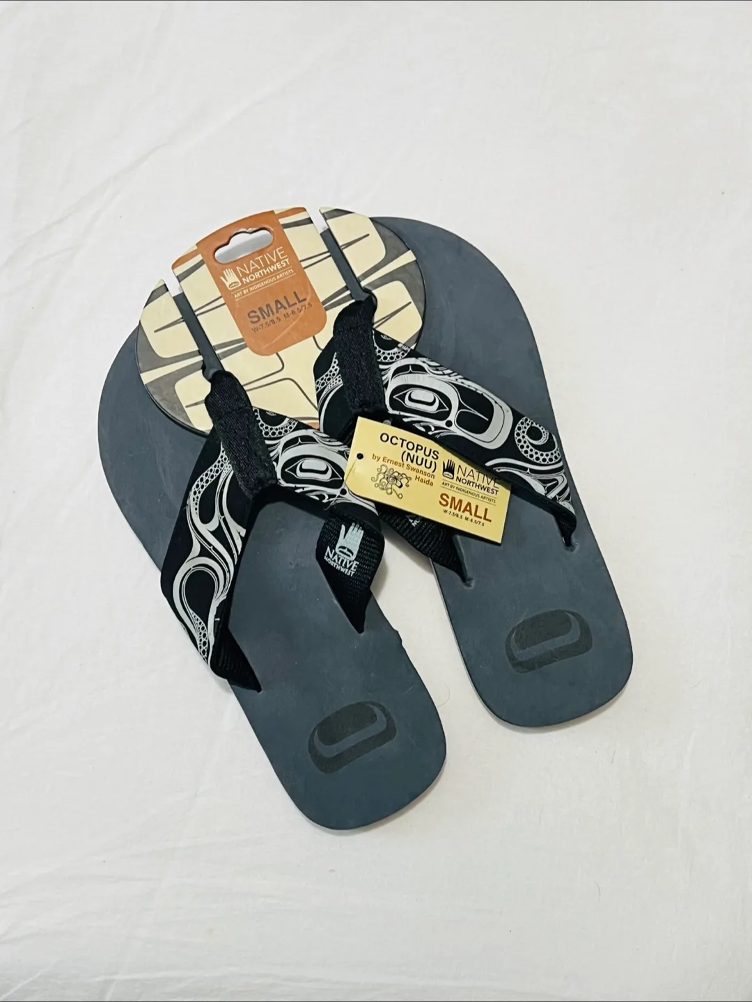 Native Northwest Octopus Flip Flops - Small thumbnail