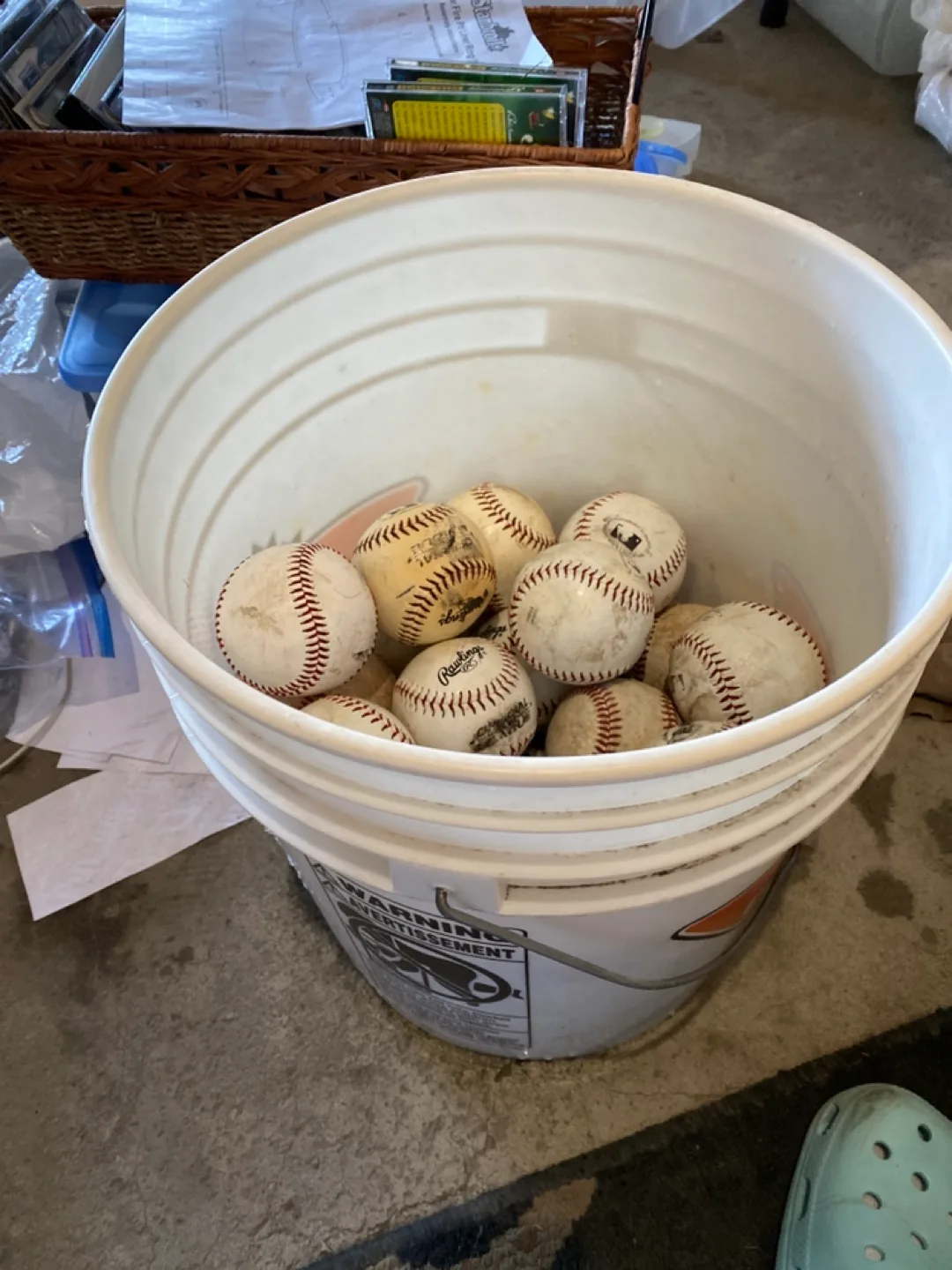 Bucket of Used Rawlings Baseballs thumbnail