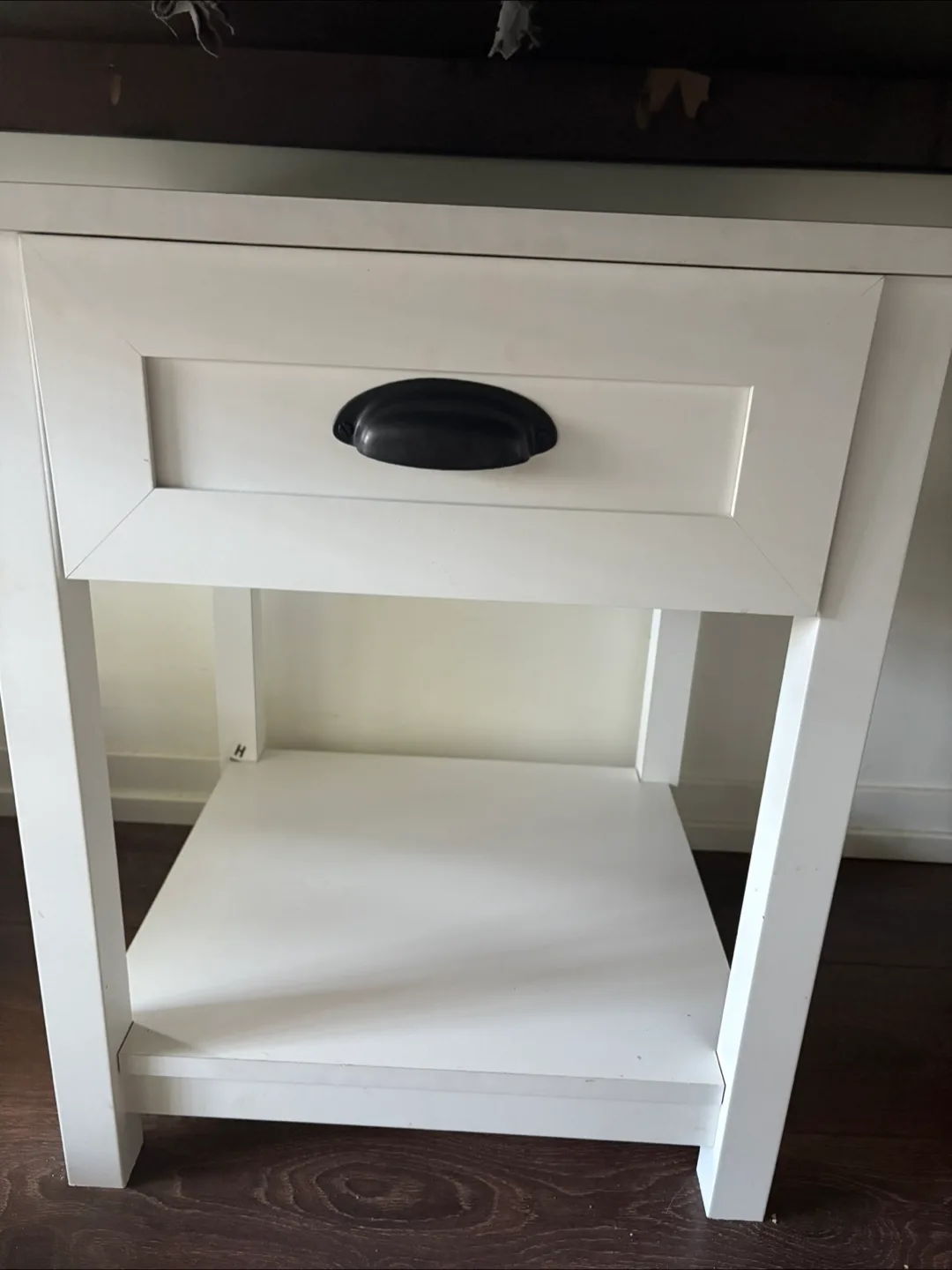 White Side Table with Drawer thumbnail