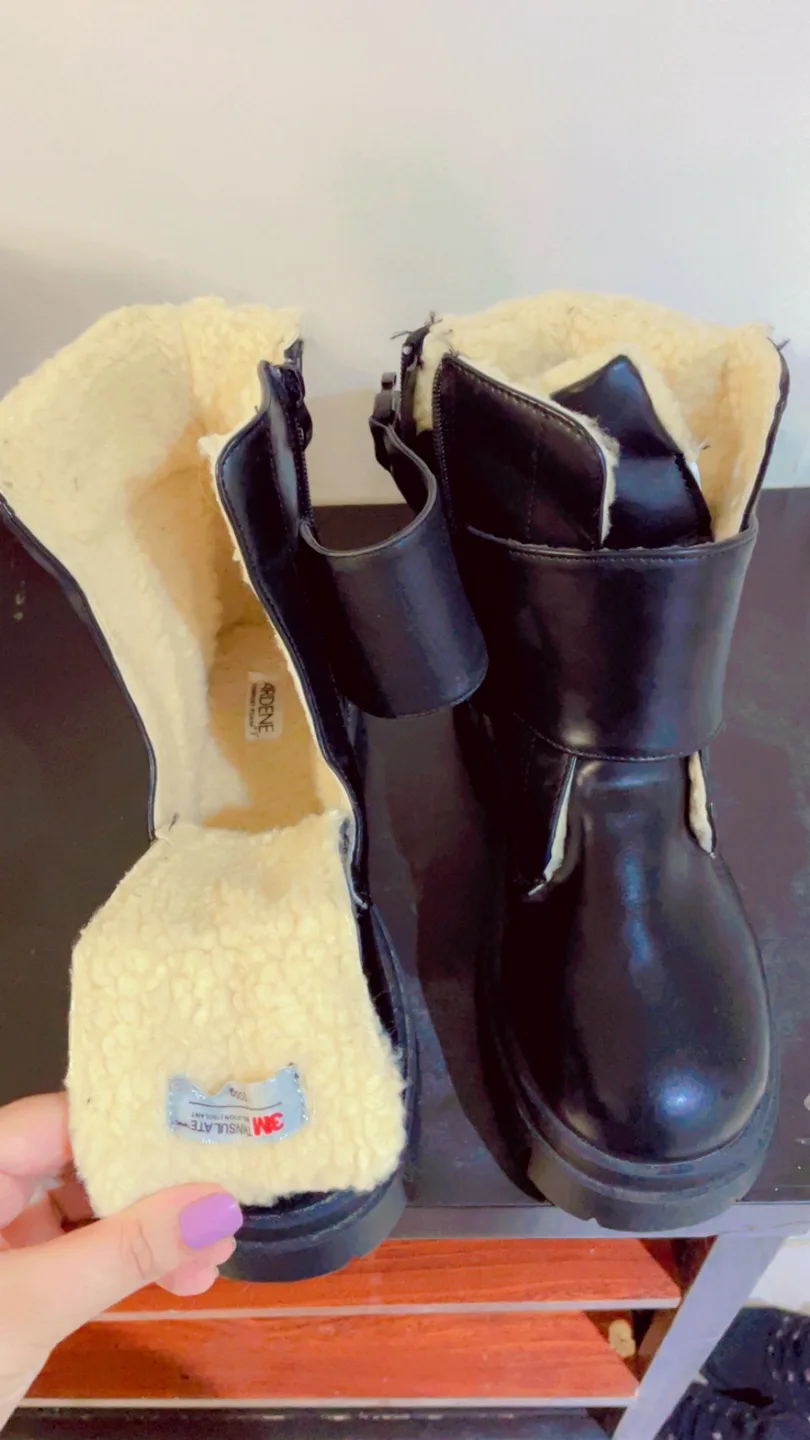 Black Platform Boots with Buckle Accent image indicator(4)