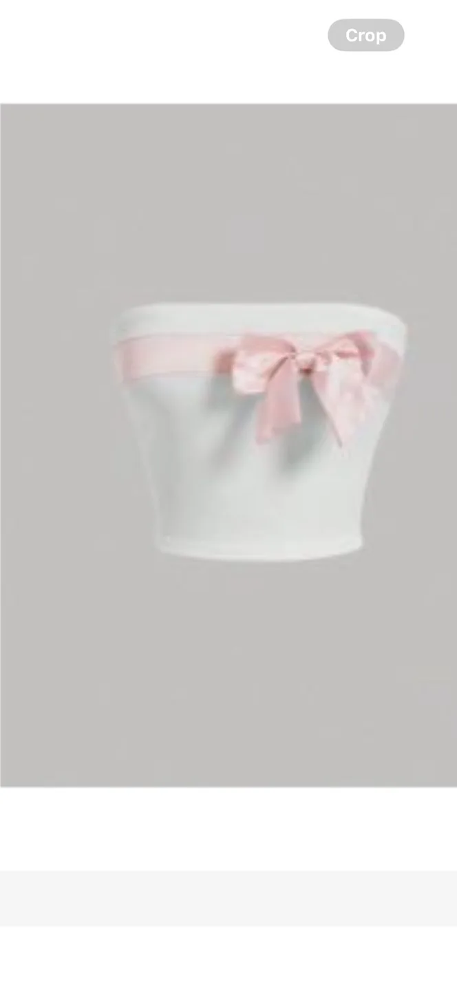 White Tube Top with Pink Bow thumbnail