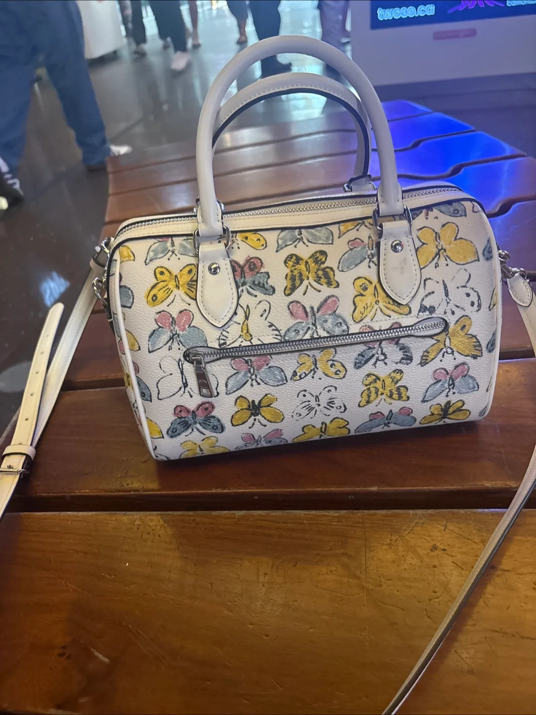 Coach Floral Butterfly Print Satchel thumbnail