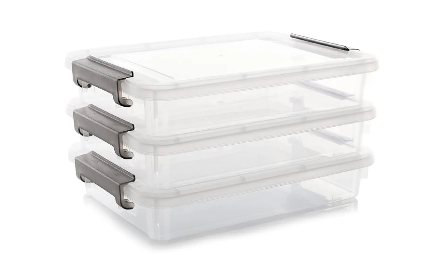 3-Pack Clear Plastic Storage Bins with Lids thumbnail