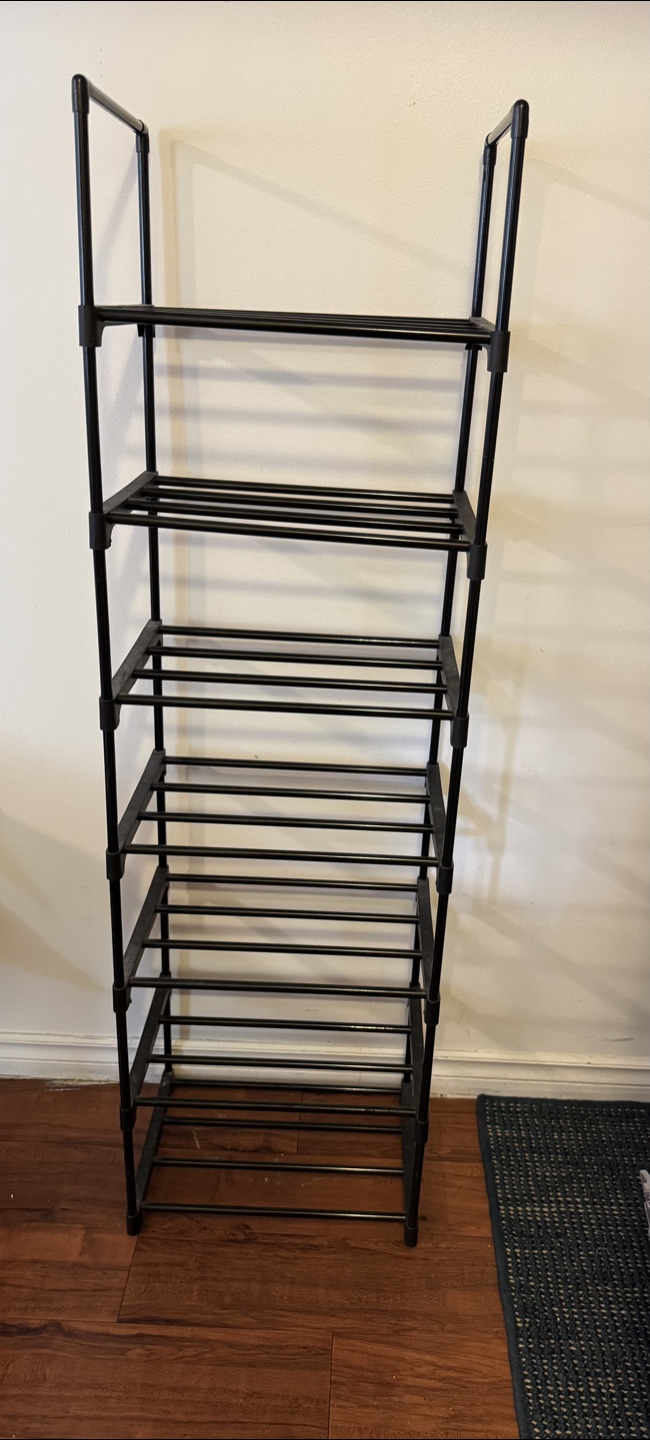 Black 6-Tier Shoe Rack