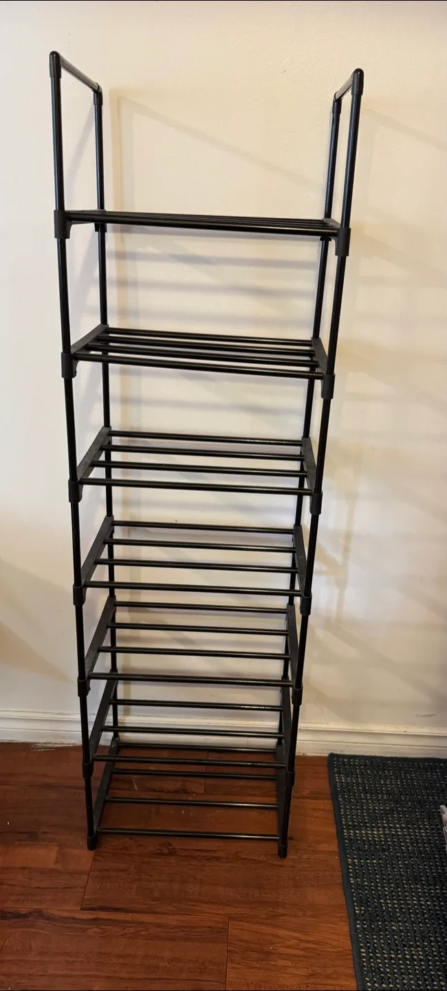 Black 6-Tier Shoe Rack thumbnail