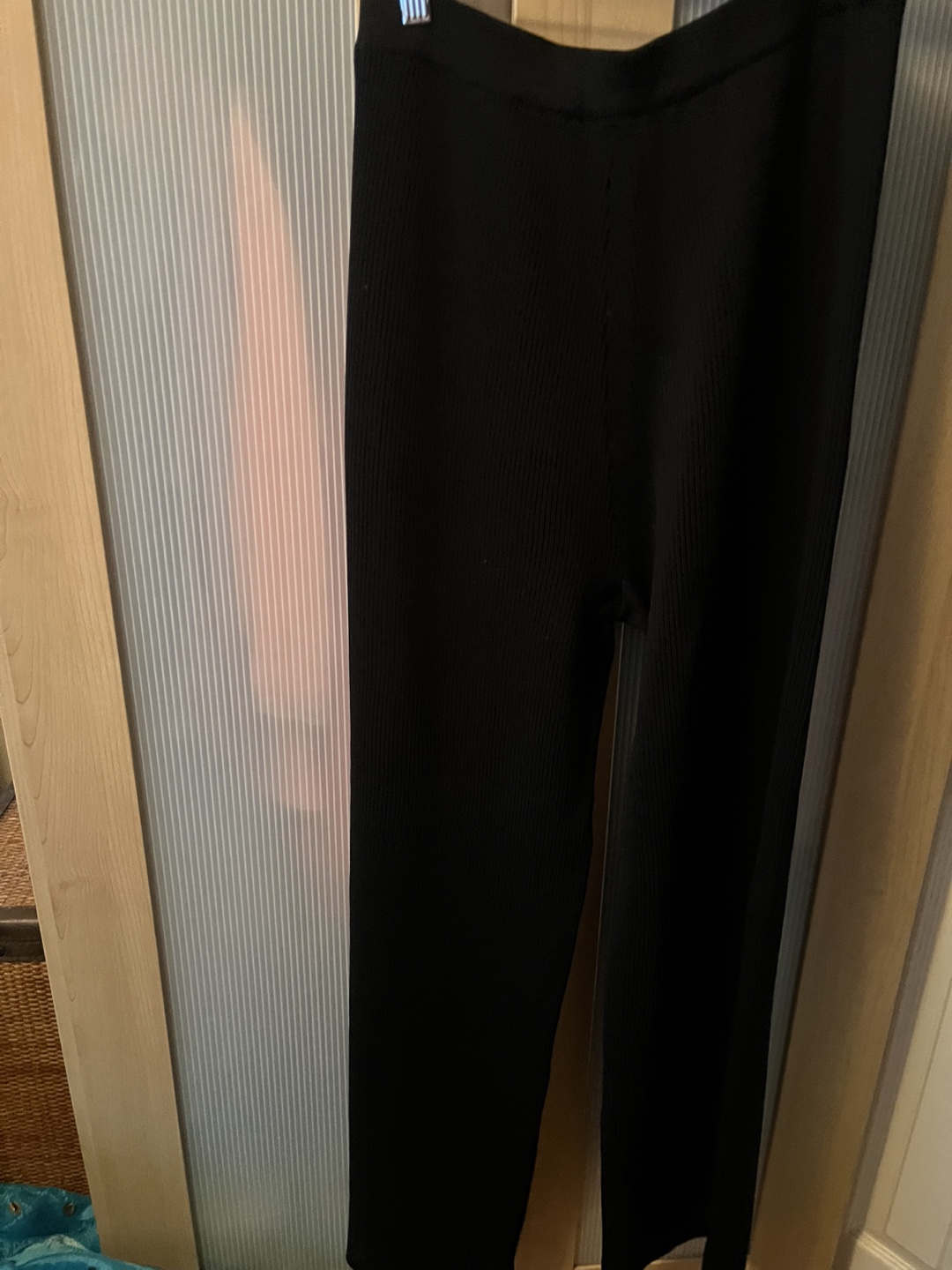 Lucy Paris Black Ribbed Knit Pants - Size L, new condition - photo 5