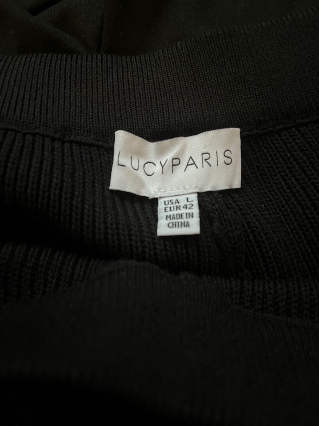 Lucy Paris Black Ribbed Knit Pants - Size L, new condition - photo 2
