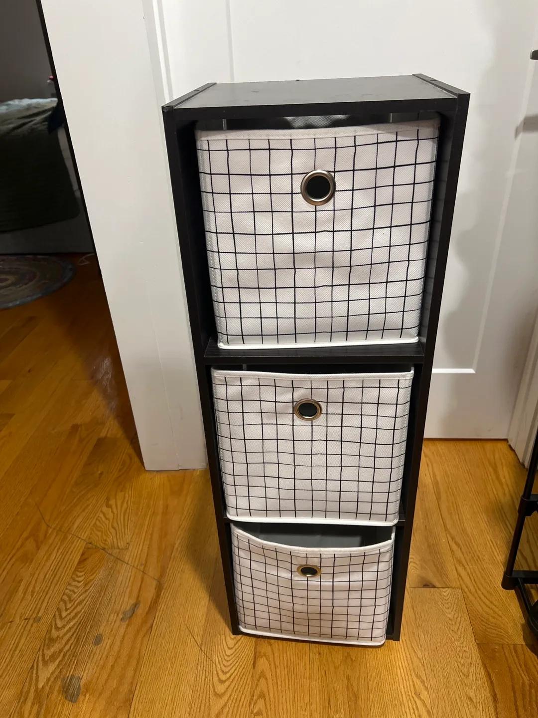 Black Shelf with 3 Storage Bins thumbnail