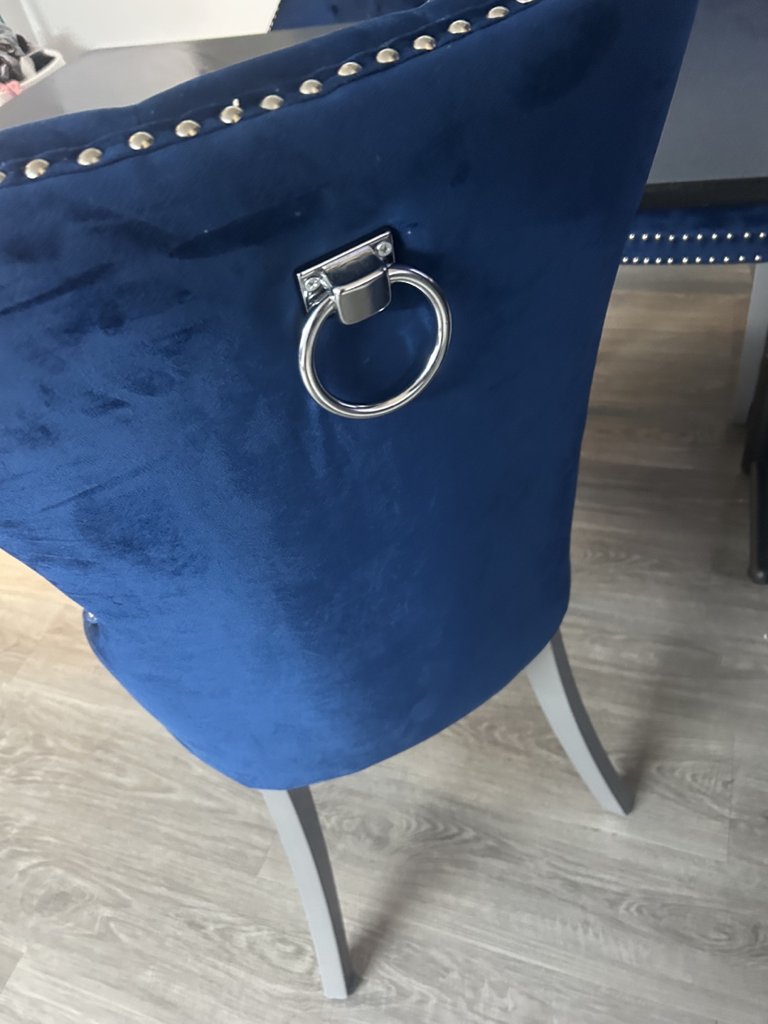 Dining Table and Blue Velvet Chairs - photo 3