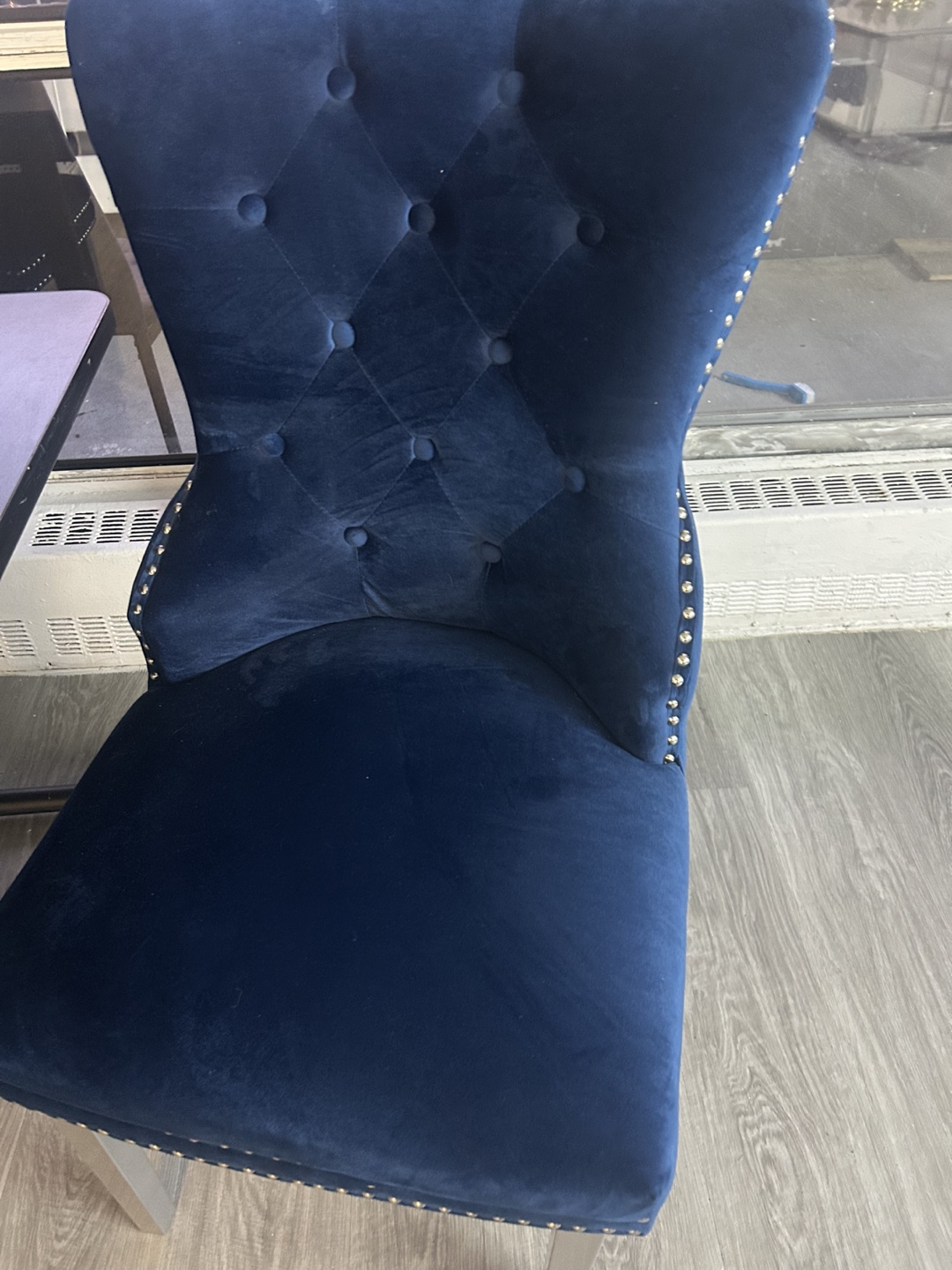 Dining Table and Blue Velvet Chairs - photo 2