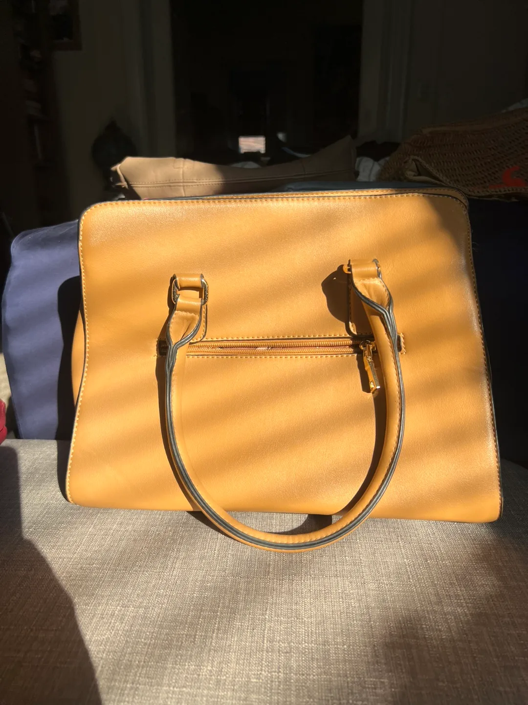 Camel Tan Satchel Tote Bag image indicator(2)