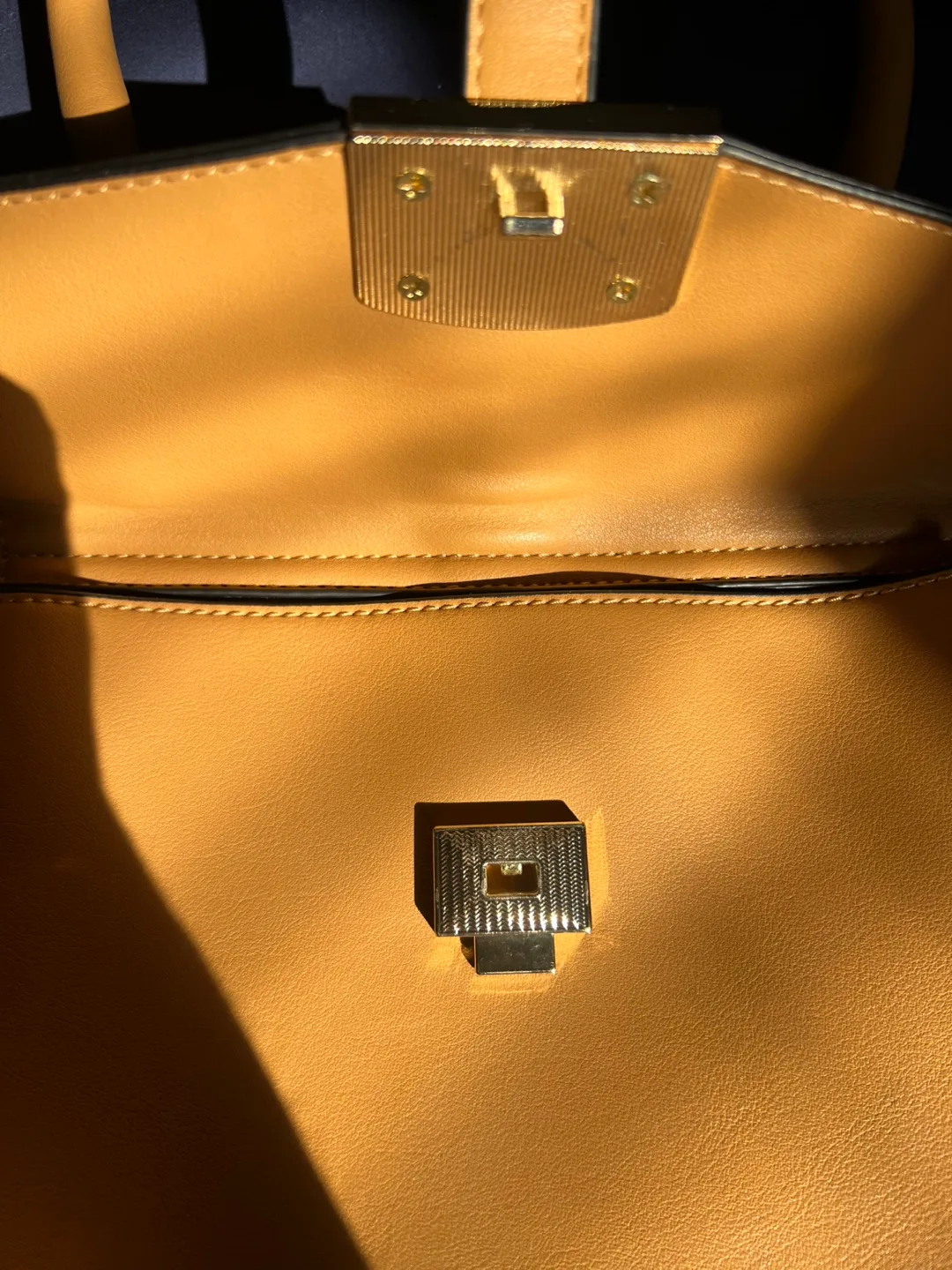 Camel Tan Satchel Tote Bag image indicator(4)