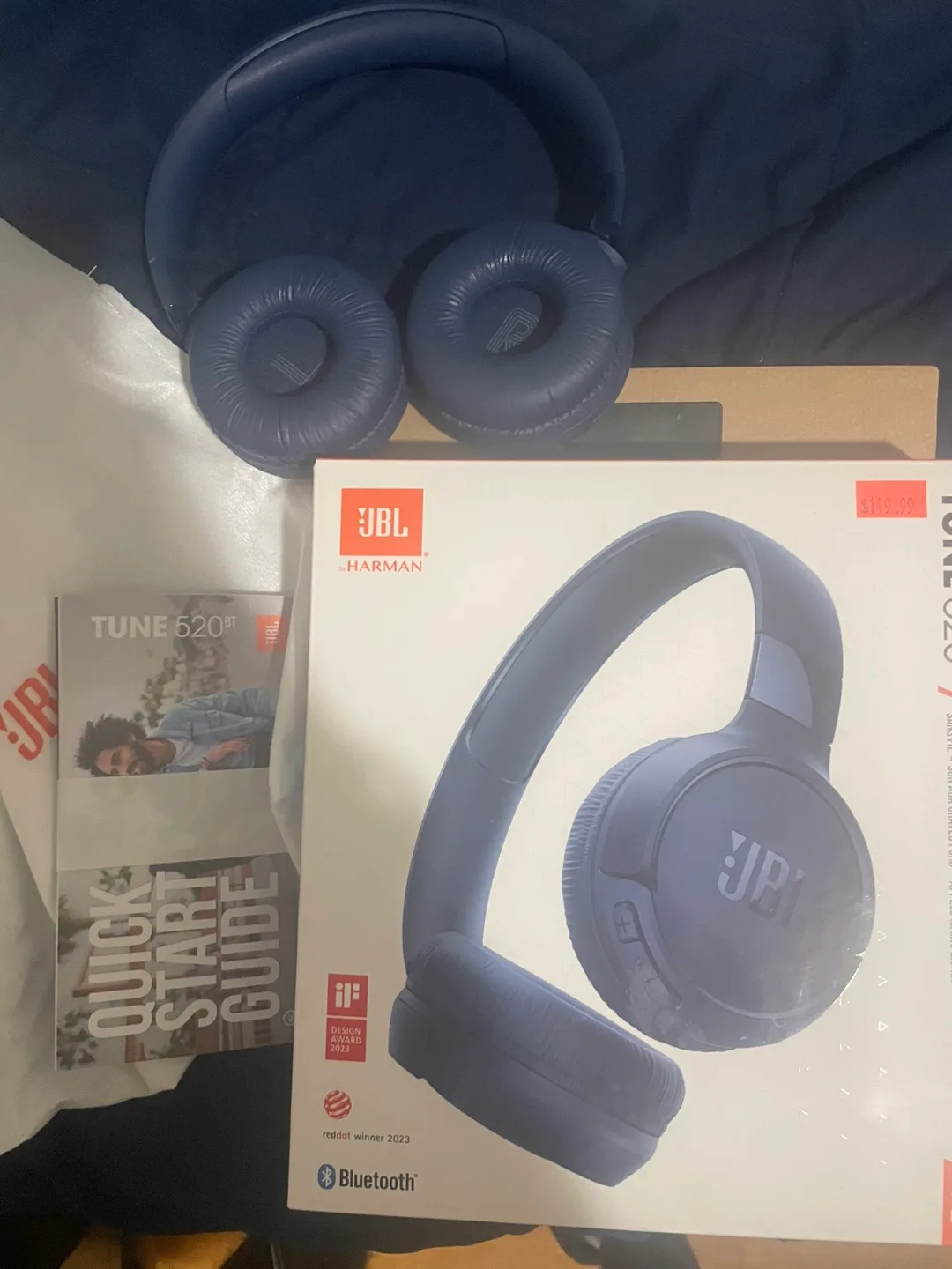 JBL Tune 520BT Wireless Headphones - Blue thumbnail
