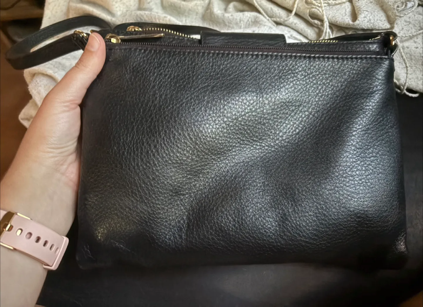 Michael Kors Black Leather Crossbody Bag image indicator(2)