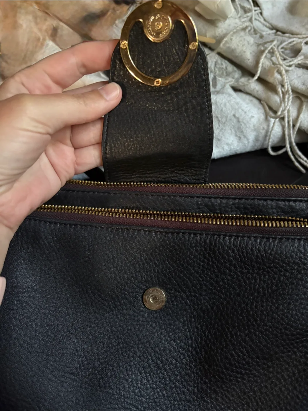 Michael Kors Black Leather Crossbody Bag image indicator(3)