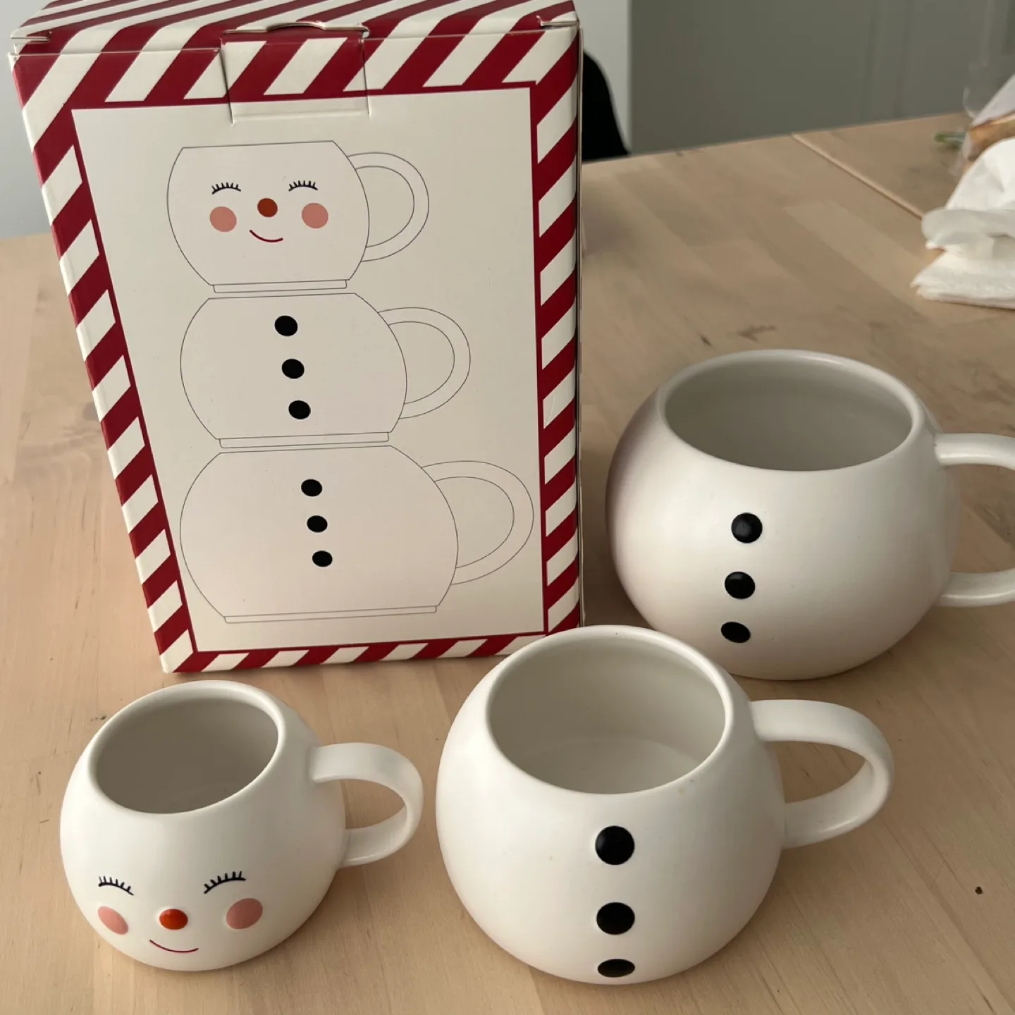 Indigo Snowman Mug Set - New in Box! image indicator(2)