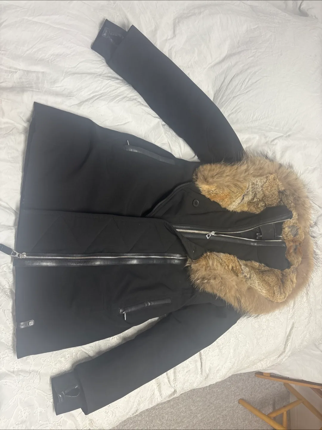 Rudsak Black Down Parka with Fur Trim thumbnail