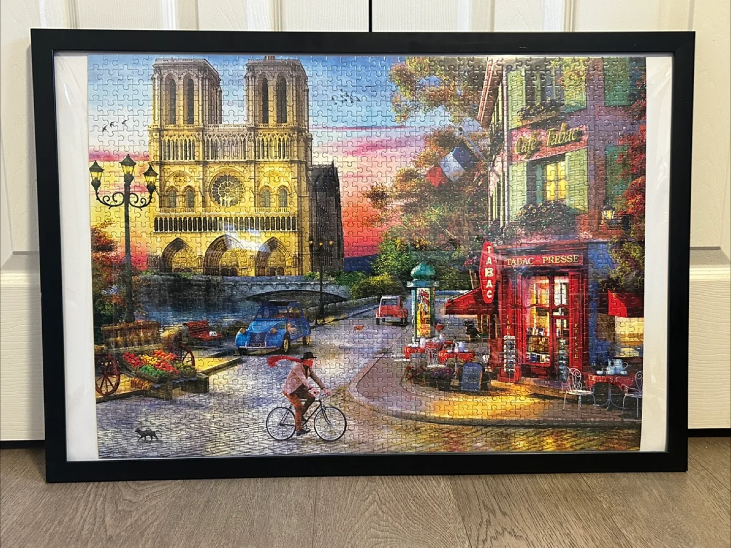 Framed Eurographics Notre Dame Sunset 1000 Piece Puzzle thumbnail