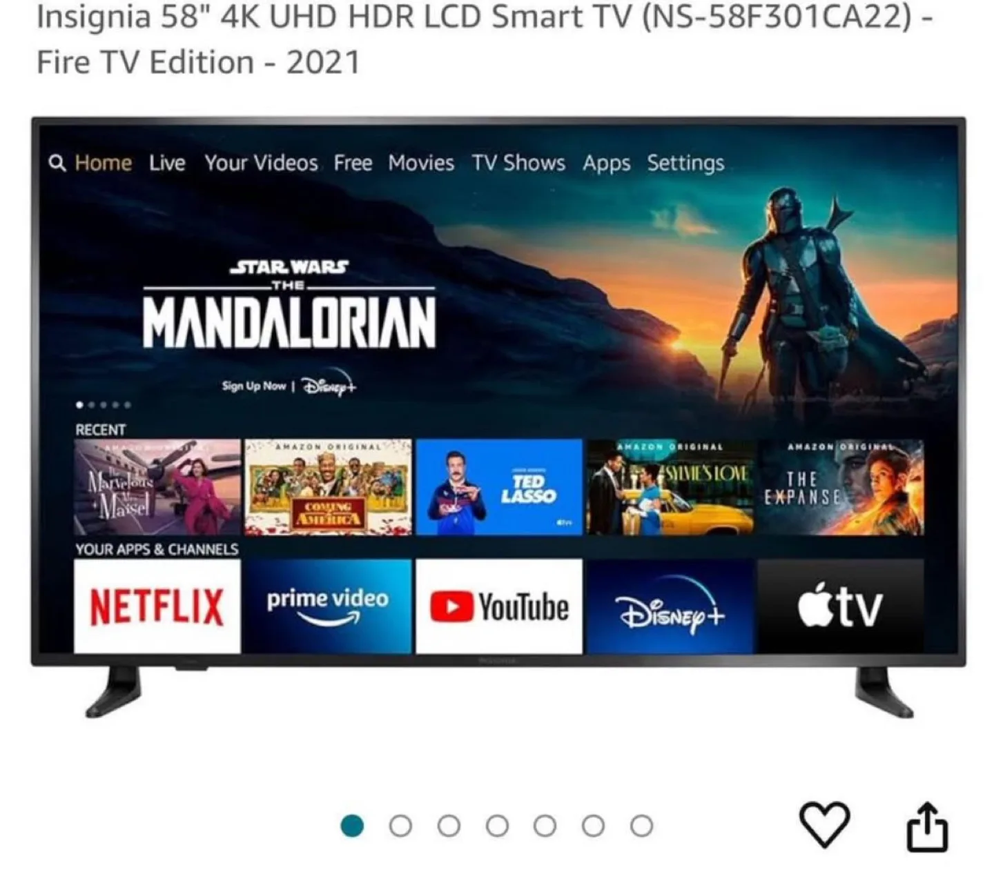Insignia 58" 4K UHD HDR LCD Smart TV thumbnail