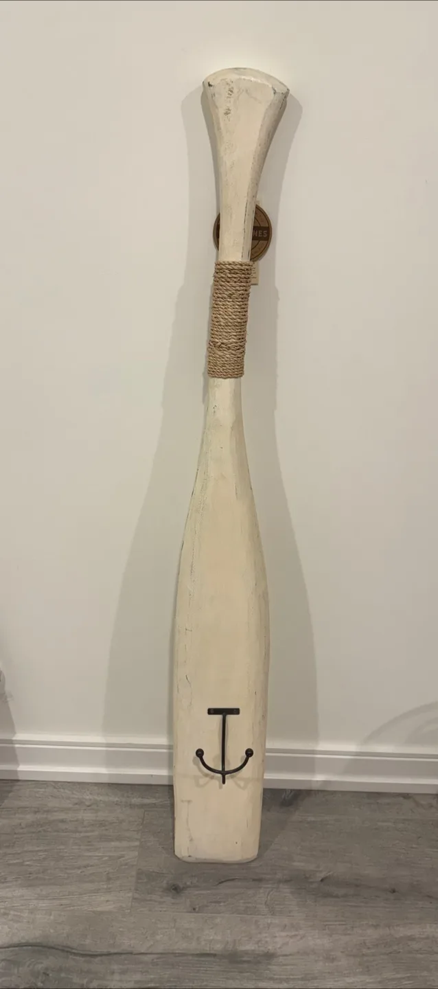Decorative Wooden Oar with Jute Rope & Anchor Hanger thumbnail