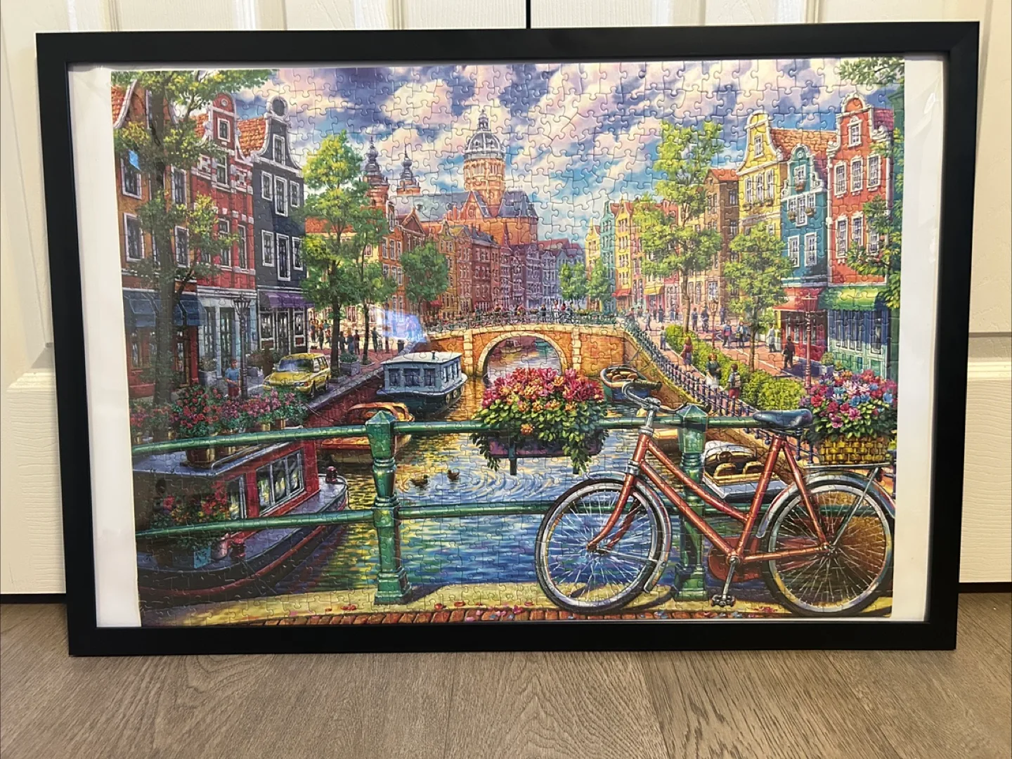 Framed Cobble Hill Amsterdam Canal 1000+ Piece Puzzle thumbnail