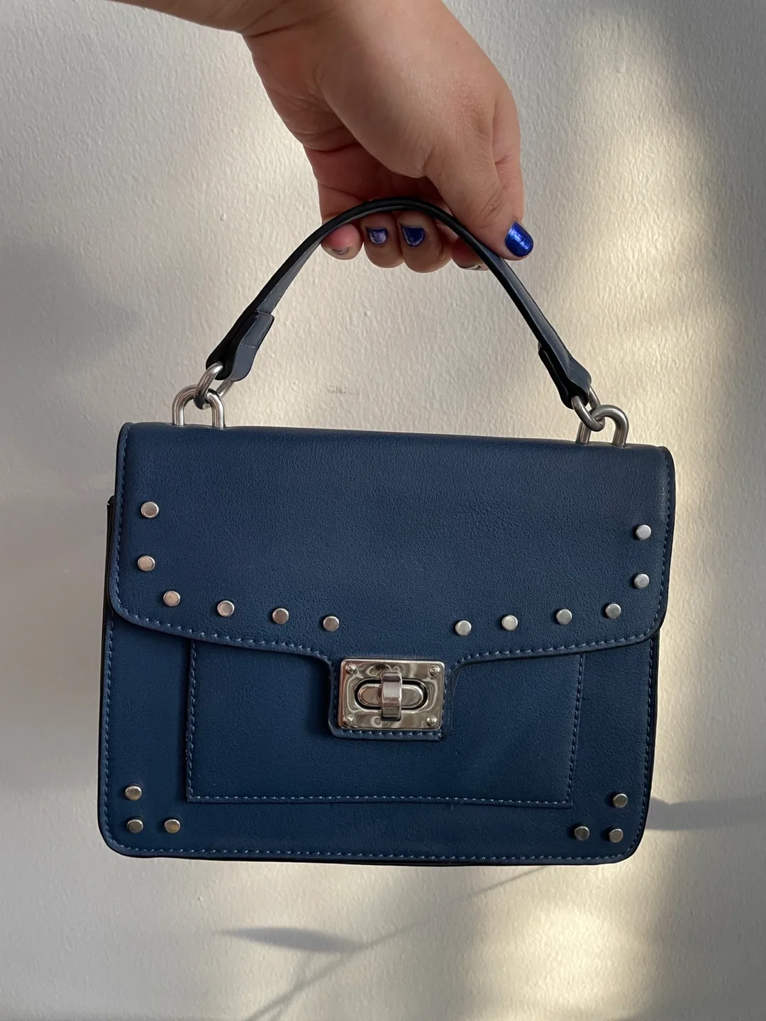 Blue Studded Handbag thumbnail