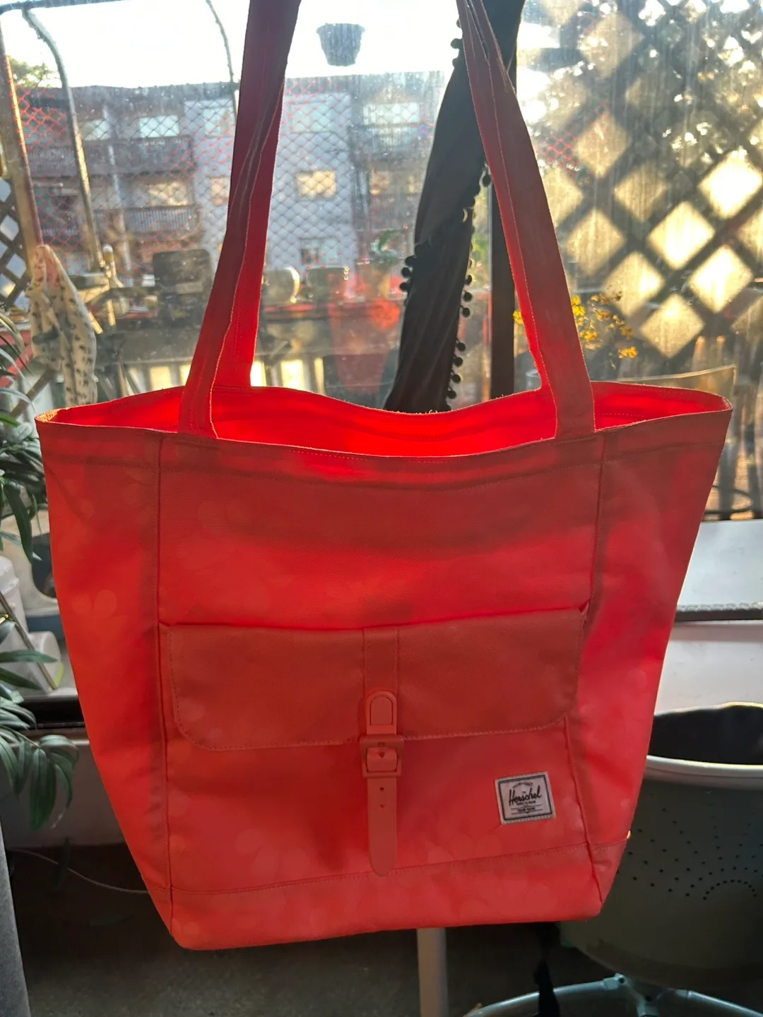 Herschel Coral Orange Tote Bag thumbnail