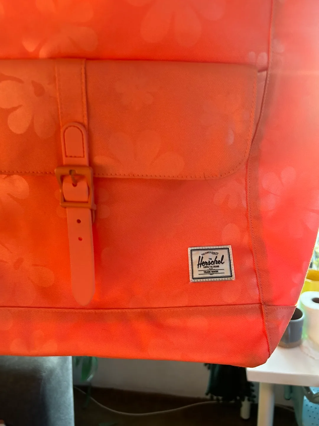 Herschel Coral Orange Tote Bag image indicator(3)