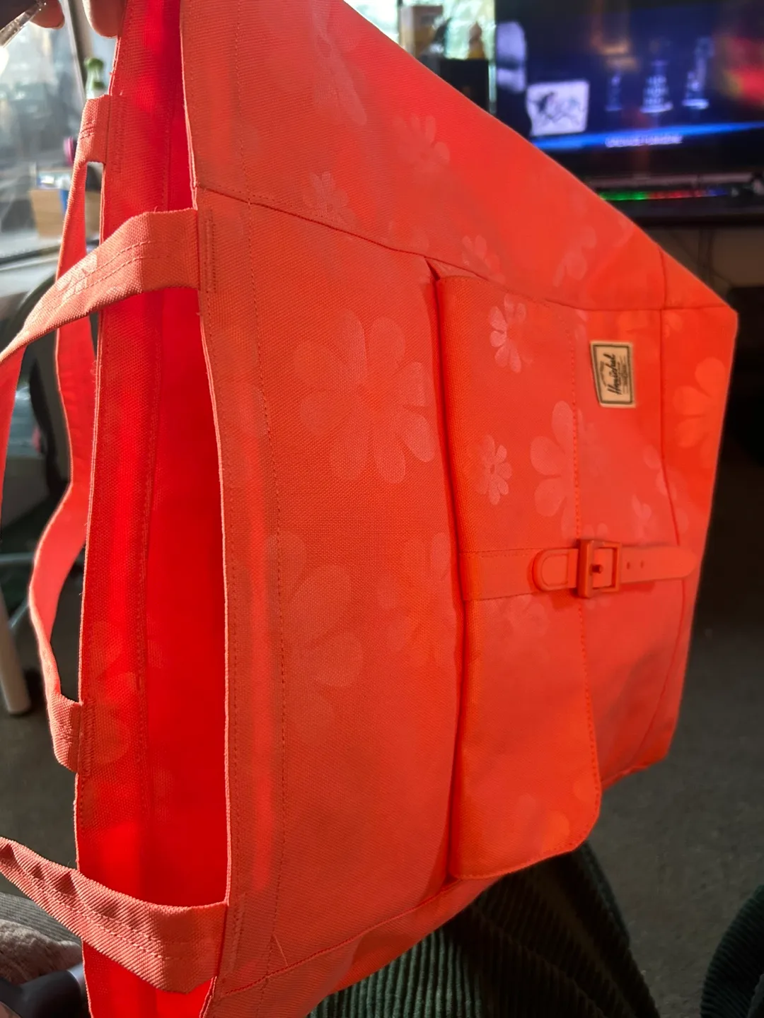 Herschel Coral Orange Tote Bag image indicator(6)