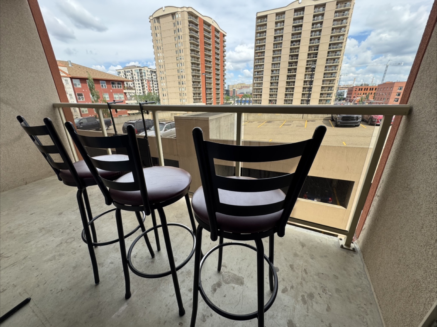 Set of 3 Bar Stools - Black & Burgundy - photo 2