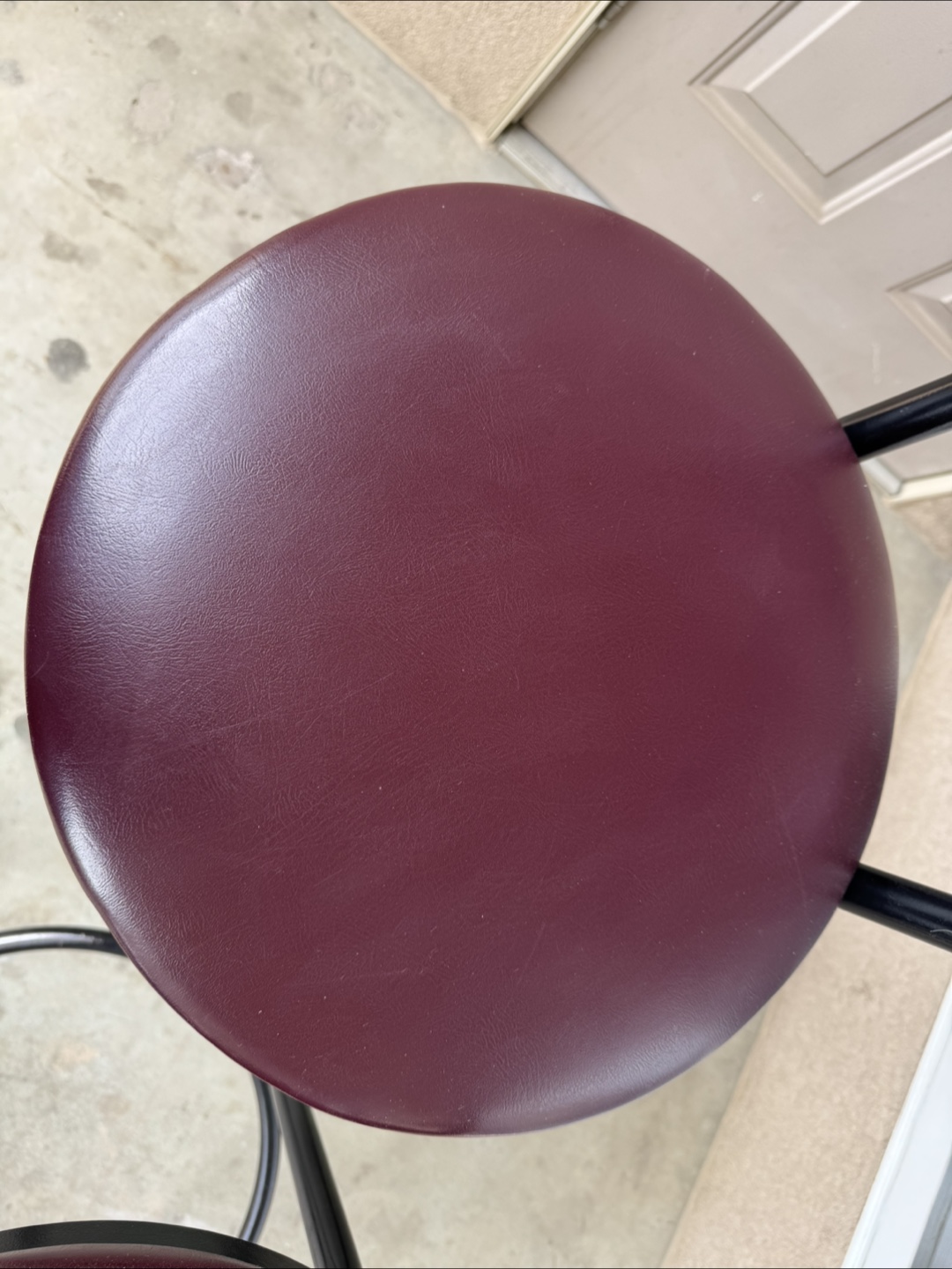 Set of 3 Bar Stools - Black & Burgundy - photo 5