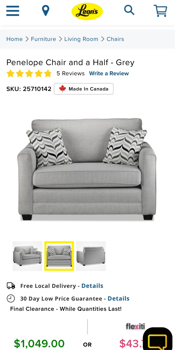 Penelope Grey Twin Size Sleeper Chair (CAN DELIVER) - photo 3