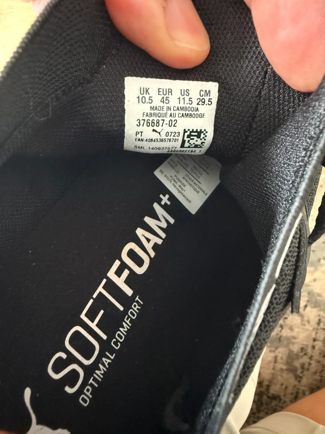 Puma Black Running Shoes - Men's US 11.5 image indicator(3)